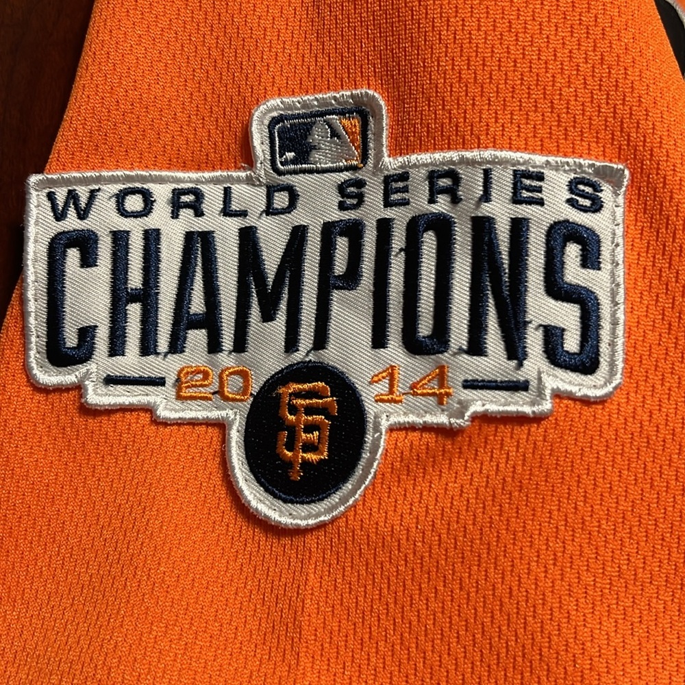 MLB San Francisco Giants World Series Champions 2014 Patch #9 Orange Jersey! - Picture 7 of 10